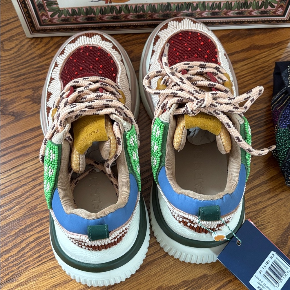 Farm Rio Embroidered Sneakers Womens Sz 7.5 Shoes - Picture 5 of 9